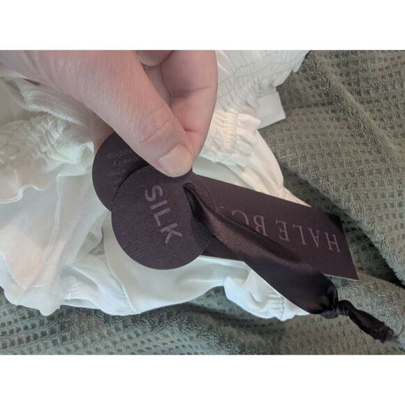 New Hale Bob Women's Size XS White Ivory Open Back Signature Mini Dress Silk - Picture 7 of 12